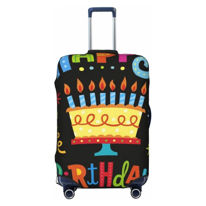 Чохол для валізи Щасливого Дня Народження, великий розмір, захисний, міцний, підходить для валіз розміром 45.7 - 81.3 см, XL, чорний