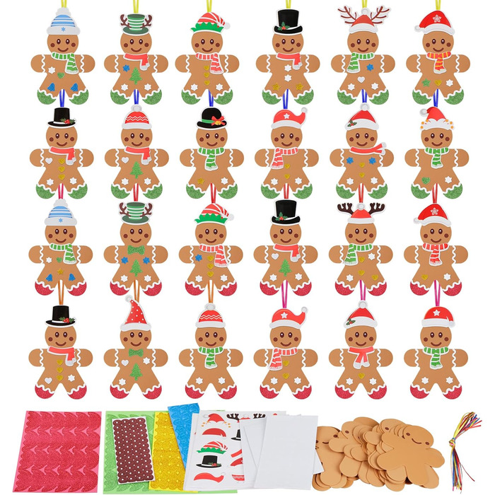 Набір для творчості LAMEK, 24 шт., пряниковий чоловічок із пінорезини