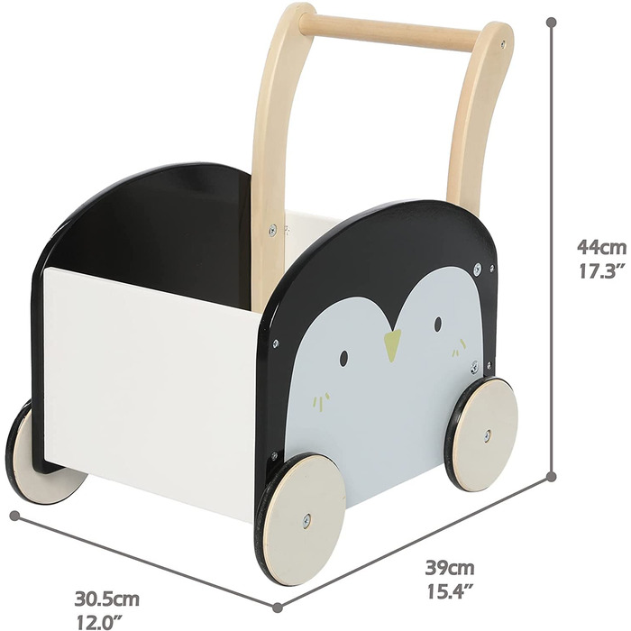 Дитячі ходунки Baby Walker Wood, ходунки Baby Panda з місцем для зберігання для 1-3 років, без прогулянок/ходунків/іграшок для малюків/іграшок/коляски/розваг для дітей/пінгвінів)