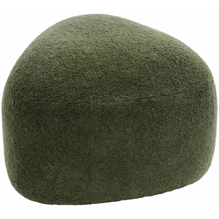 Овальний стілець CLP Alfrisa, м&39який стілець з плюшевою тканиною, м&39яка підставка для ніг для вітальні та спальні, міцний дерев&39яний каркас, колір темно-зелений