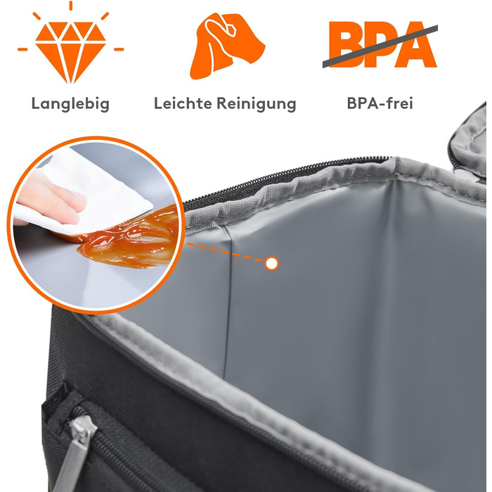 Ізольована сумка-холодильник Lifewit 21L 30 Can, термосумка для обіду, рюкзак-холодильник, герметична двоповерхова сумка-холодильник для чоловіків, жінок, мам для обіду, пікніка, покупок, подорожей, чорна