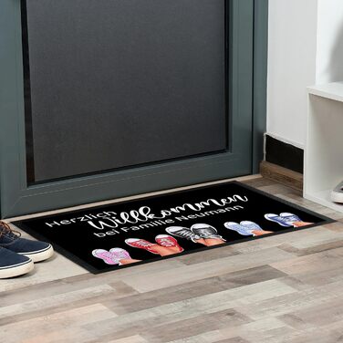 Килимок для дверей з принтом True Statements &quotЛаскаво просимо&quot з вашим власним текстом та до 5 кросівок - для використання в приміщенні та на вулиці - подарунок на новосілля, Різдво, день народження (105 x 70 см) Кросівки 70 x 105 см (прямокутні)