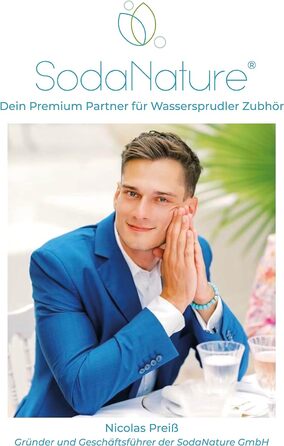 Преміальний 60-літровий циліндр CO2 для SodaStream (крім QC), Aarke тощо Нові та вперше заповнені в Німеччині Природна вугільна кислота на 60 літрів 10 років TV 425 г