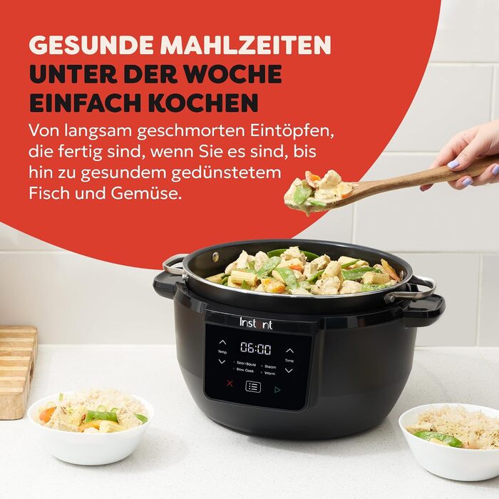 Мультиварка-слоукукер Instant Pot Superior 7,1 л, режими повільного приготування, обсмажування, приготування на парі та підігріву, чаша з антипригарним покриттям