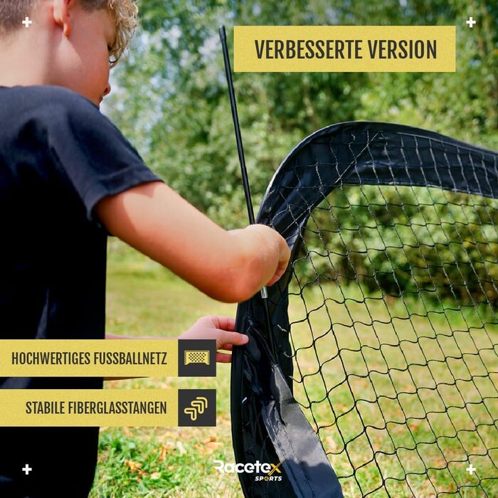 Дитячі футбольні ворота для саду комплект з 2 шт. з армованими склопластиковими стійками дитячі футбольні ворота, включаючи м&39яч, насос, анкер для землі та сумку для перенесення чорні дитячі футбольні ворота