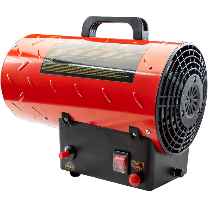 Газовий обігрівач Grafner XXL, 15 кВт, зі з&39єднувальним шлангом, регулятором тиску, турбовентилятором, п&39єзорозпалом, для стандартних газових балонів, генератором гарячого повітря, нагрівальною гарматою, газовим обігрівачем, будівельним обігрівачем, н