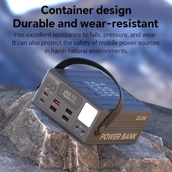 Павербанк зі швидкою зарядкою, потужністю 22,5 Вт від зарядного пристрою Konfulon (USB C, A, вхід і вихід постійного струму), PD3.