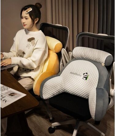 Подушка для читання, 60 x 40 см, м&39яка плюшева подушка для спини, ліжко, мила подушка для читання з тваринами для дітей та дорослих, багатофункціональна подушка для спинки дивана, для ігор, перегляду телевізора, розслабляючий стиль 2