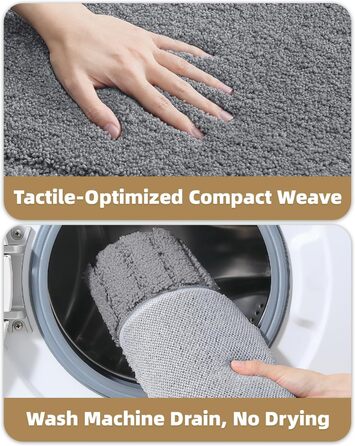 КОЛІР І ГЕОМЕТРІЯ Нековзні килимки для ванної, що миються, абсорбуючі килимки для ванної, м&39який килимок для ванної кімнати, килимок для ванної кімнати на підлогу, душ, ванну, пральню, темно-сірий, 40 x 60 см (прямокутний)
