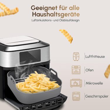 Аксесуари для фритюрниці Beavel 4 шт. - Аерофритюрниця з силіконовою формою масляний спрей рукавички для духовки кухонні щипці - Силіконова форма для фритюрниці сумісна з Ninja, Cecotec і COSORI.