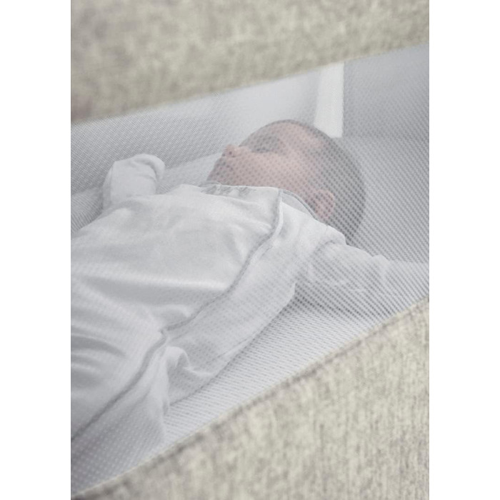 Ліжечко-тумбочка Mamas & Papas Lua, знімний кошик, відкидні боковини, матрац у комплекті, 0-6 місяців, колір бежевий