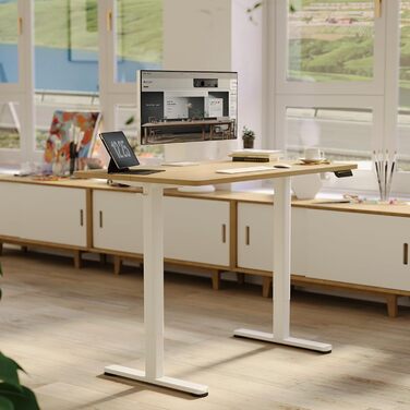 Каркас столу Claiks з регульованою висотою та колесами, електричний каркас столу з 3 функціями пам&39яті, каркас столу з потужним двигуном, білий, Т-подібний, білий