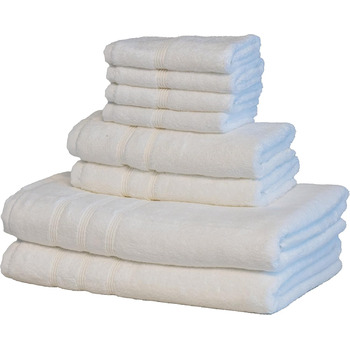 Набір розкішних турецьких рушників Mosobam, 76 х 147 см, 40 х 76 см, 33 х 33 см, білий, 700 г/м, бамбукова віскоза та егейська тур