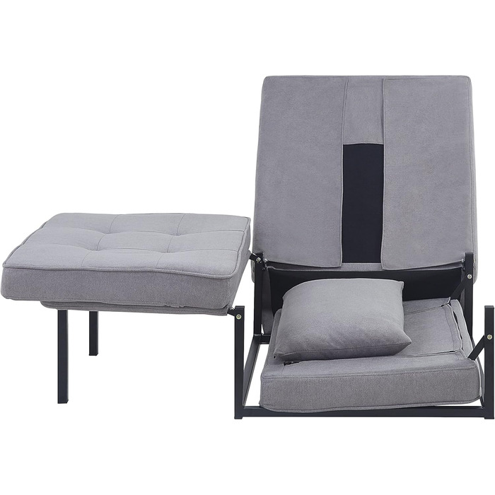 Крісло, шезлонг, табурет Atlantic Home Collection Finn, поліестер, сірий, ШхГхВ 80 см x 72 см x 43 см Сірий 80 см