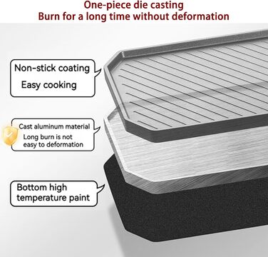 Сковорода з антипригарним покриттям Naturehike, складна ручка, сковорода-гриль для вулиці, алюмінієва сковорода для стейків, портативна та легка (0,5 кг), легко миється, підходить для кемпінгу та походів