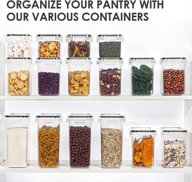 Герметичні контейнери для зберігання Vtopmart з кришками, набір з 24 шт. , без BPA, кухонні коробки для зберігання борошна, цукру, круп, з ручкою та етикеткою, 24 шт. и