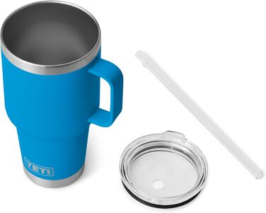 Стаканчик для пиття YETI Rambler з кришкою-трубочкою, синій Big Wave, 1 л