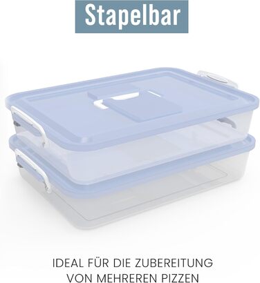 Коробка для тіста для піци Chef Pomodoro Коробка для піци Коробка для тіста для піци з кришкою Коробка для піци Контейнер для тіста для піци Аксесуари для піци Коробка для розстойки Деко для тіста (Синій, 35,6 x 27,9 см) Синій 35,6 x 27,9 см
