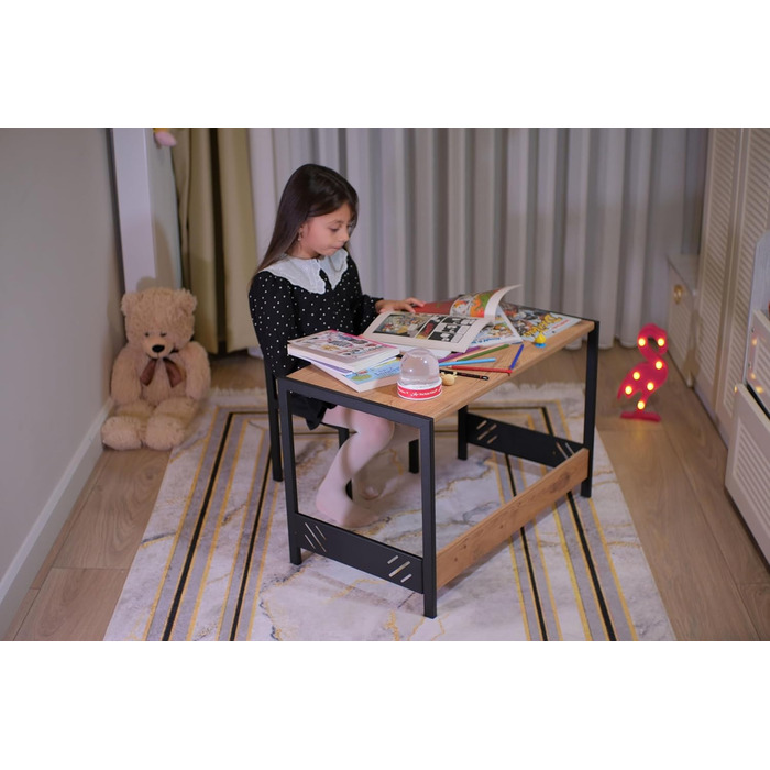 Промислове житло Ігровий стіл - Стіл для занять - Дитячий стіл і стільці - Дитячий письмовий стіл - Монтессорі - Меблі для дитячої