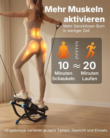 Степер MERACH U-подібної форми з низьким навантаженням та 3D-рухом, тихий велотренажер із РК-дисплеєм для відображення часу, кроків та калорій, нековзні педалі, компактний для дому та квартири 2511