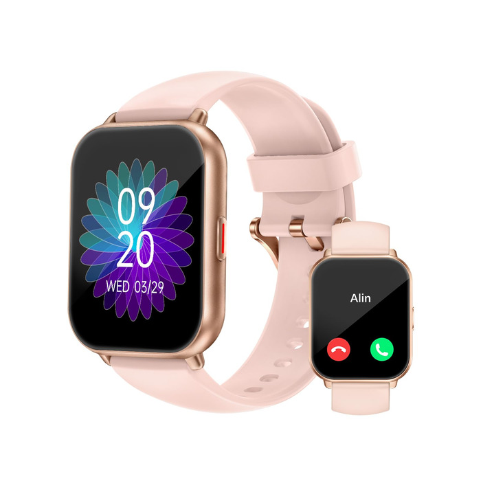 Розумний годинник RUIMEN з функцією телефону, розумний годинник для жінок та чоловіків, фітнес-годинник із сенсорним HD-екраном та моніторингом SpO2, монітором серцевого ритму, монітором сну, крокоміром, режимами кількох тренувань для Android та iOS, роже