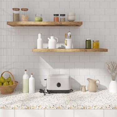 Настінна полиця WOLTU, Плаваюча полиця, Вільно плаваюча полиця, Настінна полиця для книг, картин, декору 120x23x3,8 см Вінтажний коричневий RG9315hov 120 см Вінтажний коричневий