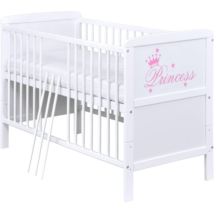 Комплект постільної білизни Generic Baby Deluxe, що трансформується в дитяче ліжко, біле, 140x70 см, Princess Bedding Set (Princess)