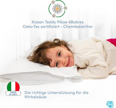 Дитяча подушка 40х60, дитяча подушка від 1 року Дихаюча, антиалергенна з підкладкою 100 італійська бавовна, гіпоалергенна, захищен