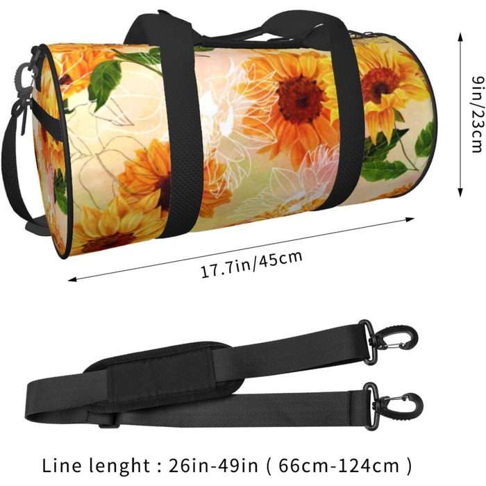 Універсальна дорожня сумка, стильна спортивна сумка з соняшниками для чоловіків та жінок, сумка-мішок, спортивна сумка