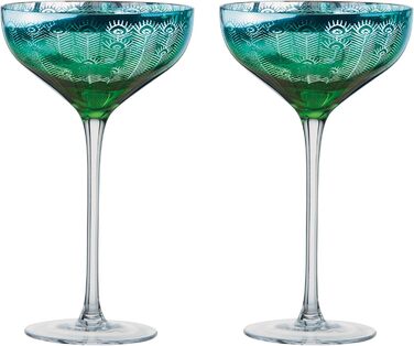 Келихи для шампанського Peacock Glass, різнокольорові Модерн, 51186pk2