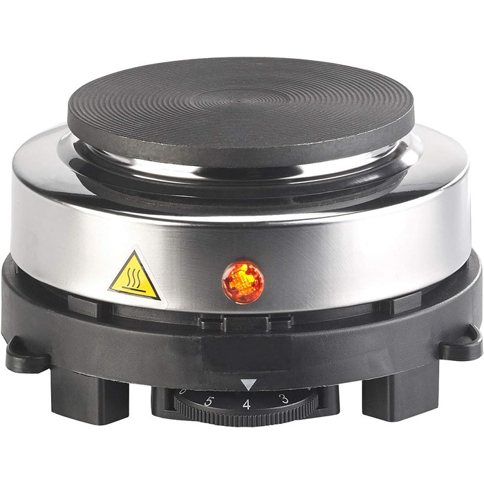 Гаряча плита Rosenstein & Shne електрична міні-одинарна конфорка та кавоварка для еспресо, 500 Вт, 3 чашки (міні-плита для еспресо-машини, мала конфорка для еспресо, індукційна плита)