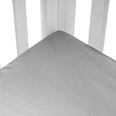 Постільна білизна, простирадло на резинці для дитячих ліжечок з делікатним ворсом, сатинова, для хлопчиків та дівчаток, унісекс, 132 x 71 x 20 см, 2 шт., простирадла для ліжечка, сатинові - білі та сірі