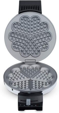 Вафельниця Cloer 185 для вафлі-серця, 930 Вт, розмір вафель 16 см, важкі пластини для випічки, оптичний та акустичний готовий повідомлення, корпус з нержавіючої сталі, нержавіюча сталь, хромована вафля розмір 16 см з сигнальним тоном Chrome