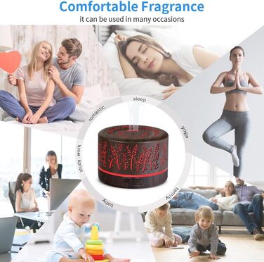 Дифузор аромату YONGYAO, ультразвуковий ароматерапевтичний дифузор для ефірних масел 500 мл, кімнатний зволожувач повітря електрич