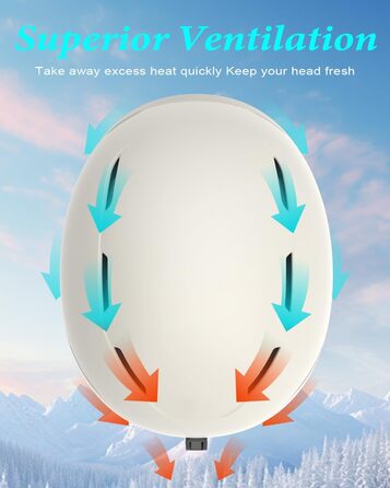 Лижний шолом, лижні шоломи для чоловіків, жінок та дітей, регульовані розміри, теплі пухнасті амбушури, шолом для сноуборду, легкий лижний шолом з регульованою системою вентиляції, сумісний з лижними окулярами, колір яєчної шкаралупи, розмір M