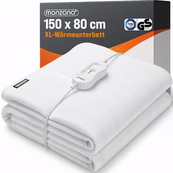 Підковдра Monzana з підігрівом 150x80 см, 3 режими нагріву, 60 Вт, біла, із захистом від перегріву, ковдра, яку можна прати в пральній машині