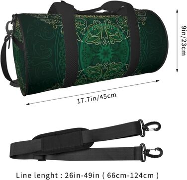 Дорожня сумка Париж, кругла, великої місткості, легка та міцна, ідеальний подарунок для подорожей, відпустки, ділових поїздок та іншого, стиль Мандала, квітковий орнамент, вінтажний завиток, універсальний розмір