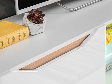 Настінна шафа для вітальні Generic Fame, настінна полиця для вітальні, стіна для телевізора, матова глянцева вітрина, низька тумба, настінна полиця зі світлодіодним підсвічуванням (білий/дуб Artisan) Білий / дуб Artisan