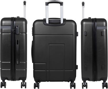 Компактна валіза на колесах Женева 55 см, 40 літрів, чорна