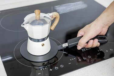 Індукційний адаптер 14 см знімна ручка, ізоляційна не змінює колір після використання теплорозподільник з чорним покриттям для високих температур, пластинчасте реле індукційне/газове 14 см