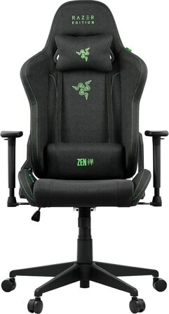 Ігрове крісло Razer Edition TAROK Essentials X Cloth для ПК - оббивка з дихаючої тканини, підлокітники Softcoat 1D, функція гойдання, подушки для попереку та голови, до 130 кг, чорний