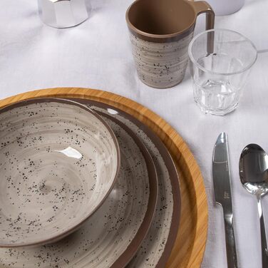 Набір посуду Bo-Camp з меламіну, Halo, кемпінговий посуд, тарілки для пікніка, бежевий