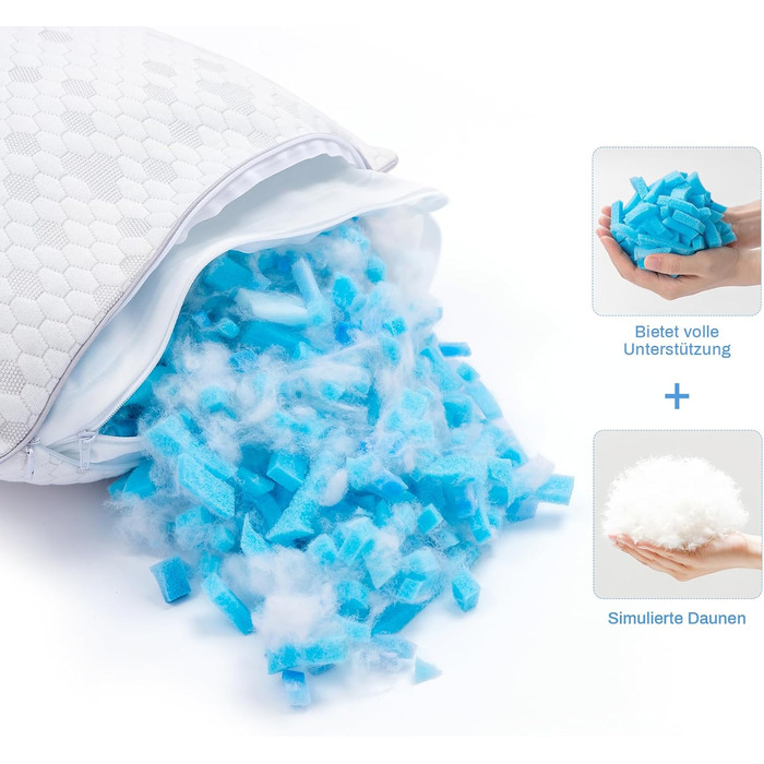 Комплект із 2 подушок/подушок для голови 40x80 см, подушки з піни з ефектом пам&39яті, регульована висота з блискавкою, подушка для шиї, яку можна прати, дихаюча подушка з піни, м&39яка та підтримуюча подушка для сну 40x80 см*2