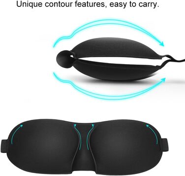 Маска для сну, зручна, регульована, 3D контур, підходить для чоловіків і жінок, 4 шт. и