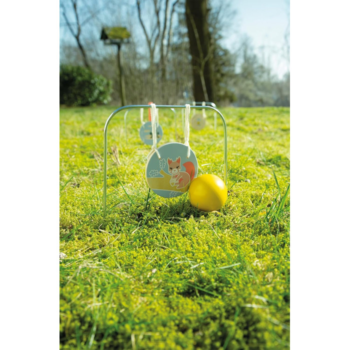 Маленький крокет Садові друзі з дерева, міцна гра на свіжому повітрі з милими мотивами тварин, для дітей віком від 3 років, 12646