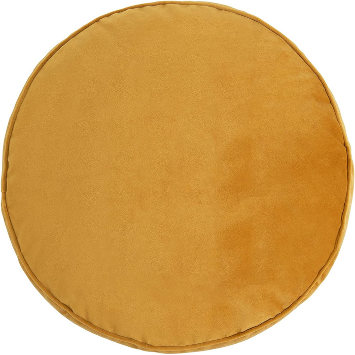 Табурет Icon Milano, жовтий, пухнаста оксамитова тканина, оксамитова крісло-мішок, пуф з наповнювачем, пуф для ніг для вітальні, декор для вітальні жовтий 55Г x 55Ш x 35В см