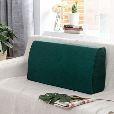 Подушка для спинки дивана YUR з товстої піни зі знімним чохлом, подушка для узголів&39я, подушка для підтримки попереку, велика спинка, подушка для читання, полегшує біль, темно-зелена