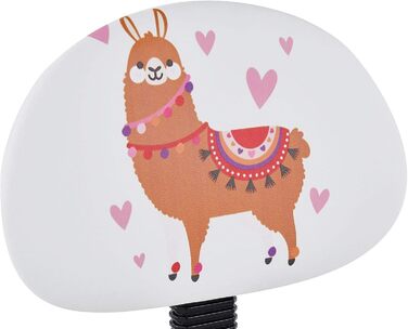 Обертовий дитячий стілець CARO Furniture Alpaca, штучна шкіра білого кольору, ергономічний дитячий стілець з регульованою висотою та мотивом лами, стілець на коліщатках