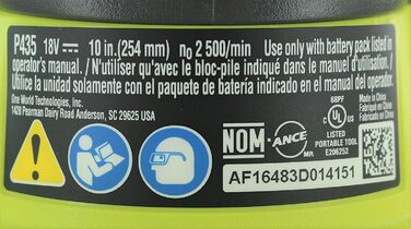 В літій-іонний 25,4 см 2500 об/хв акумуляторний орбітальний буфер/полірувальник з 2 насадками (акумулятор не входить до комплекту,