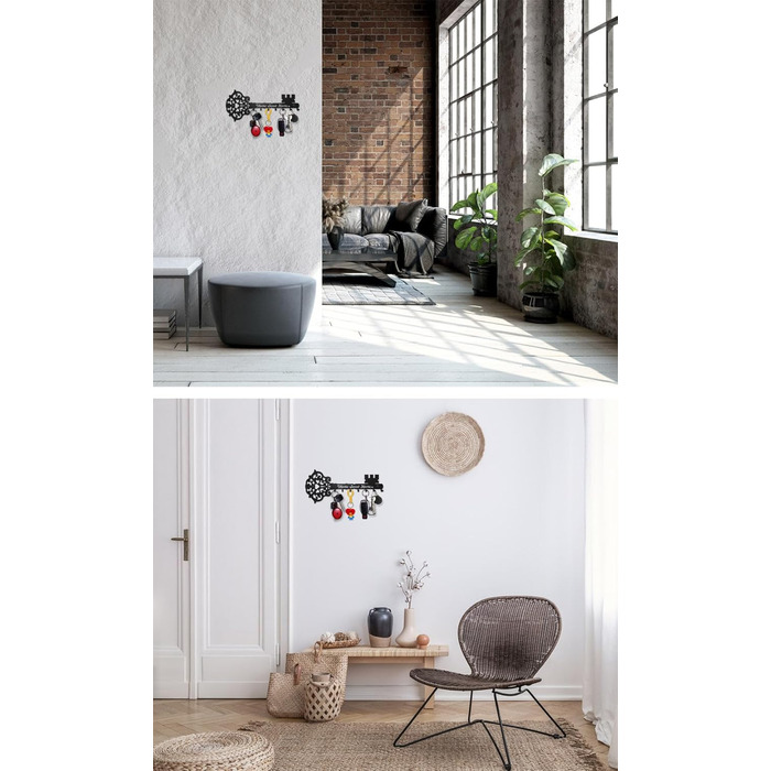 Дошка для ключів сучасна, скелетний ключ, домашній гачок для ключів, настінний тримач для ключів, вішалка для ключів з 7 гачками,